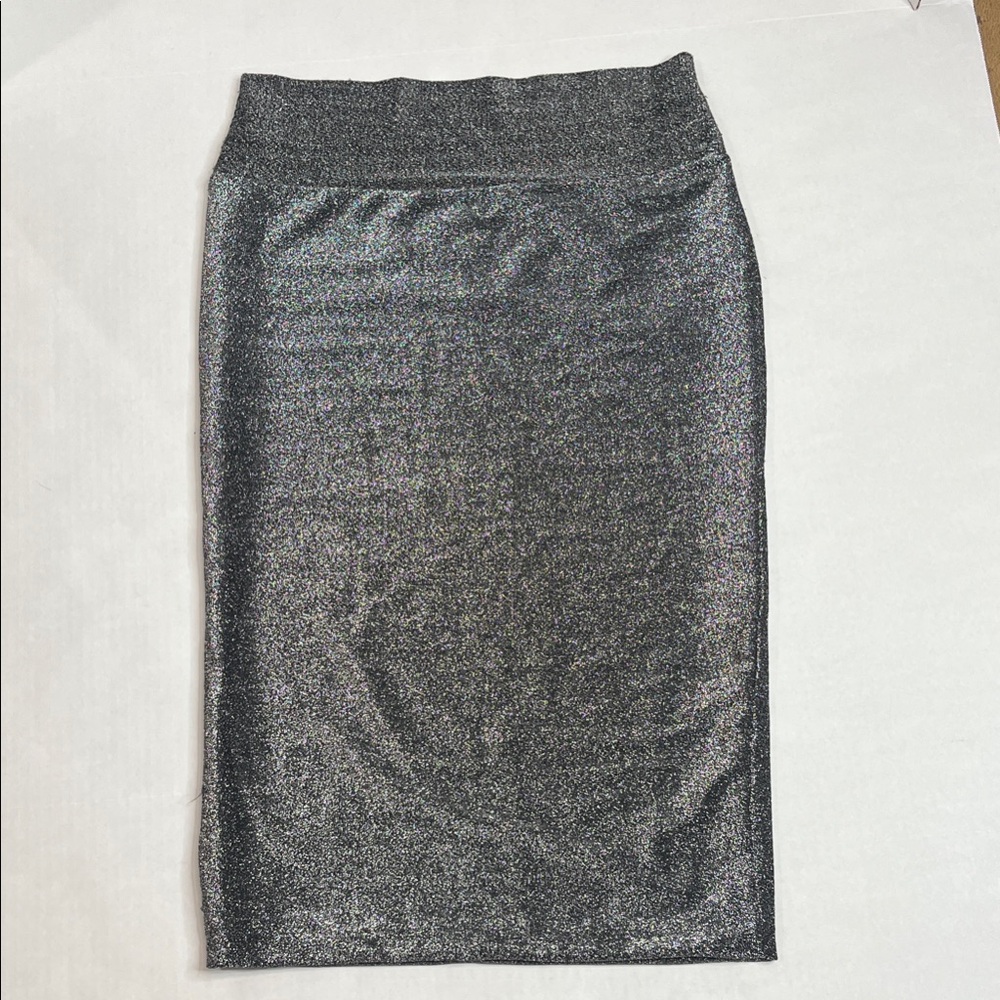 Bisou Bisou Metallic Gray Pencil Skirt